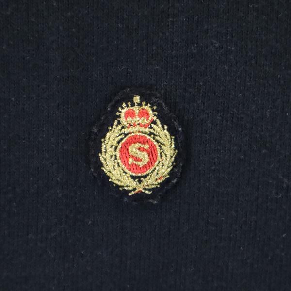 mila schon ミラショーン イタリア製 ロゴ刺繍 長袖 ニット 黒 セーター 裏起毛 メンズ