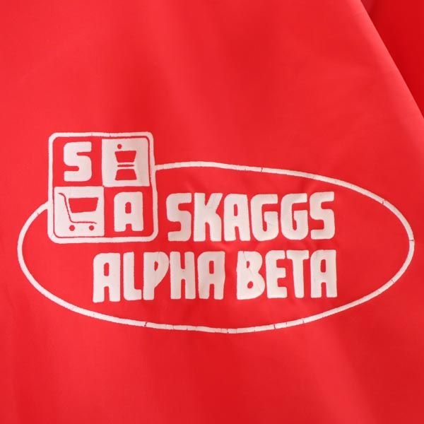 ARISTO JAC アリストジャック USA製 ロゴプリント ナイロンジャケット L 赤 メンズ