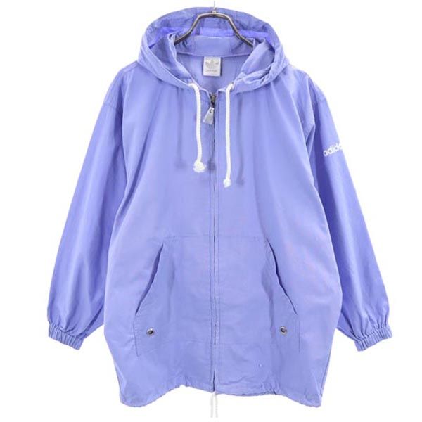 adidas アディダス コットンジャケット M 青紫 ジップパーカー フード付 メンズ