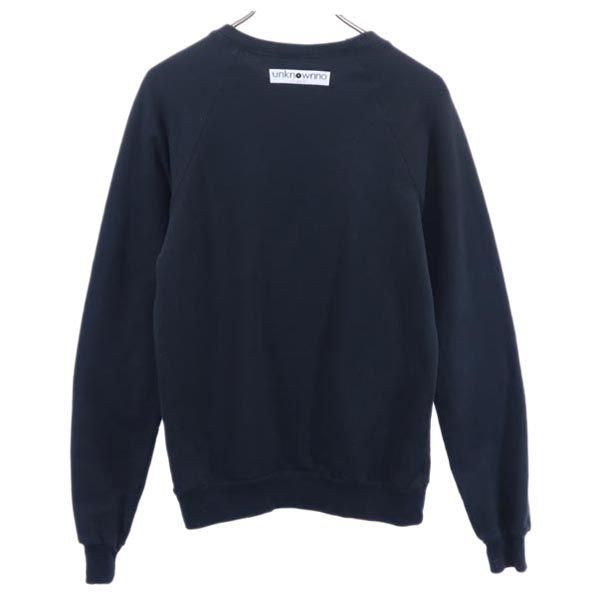 Unknown London アンノウン ロンドン USA製 長袖 スウェット トレーナー S 黒系 裏起毛 メンズ