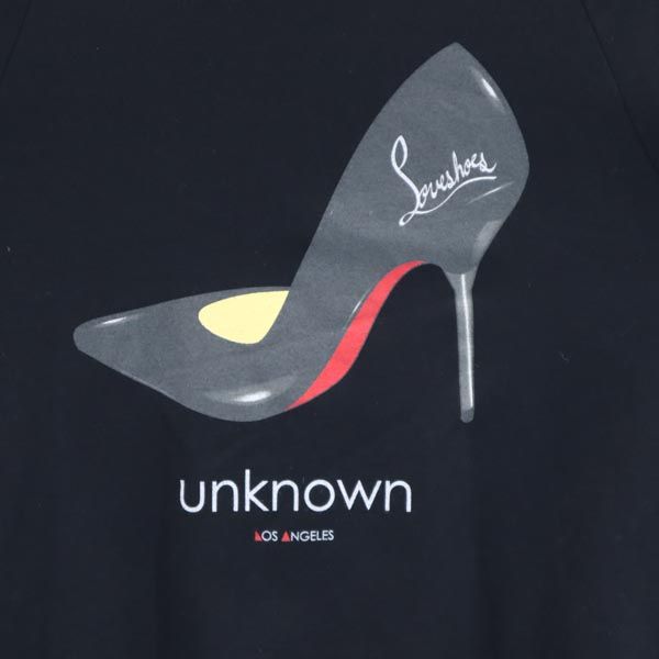 Unknown London アンノウン ロンドン USA製 長袖 スウェット トレーナー S 黒系 裏起毛 メンズ