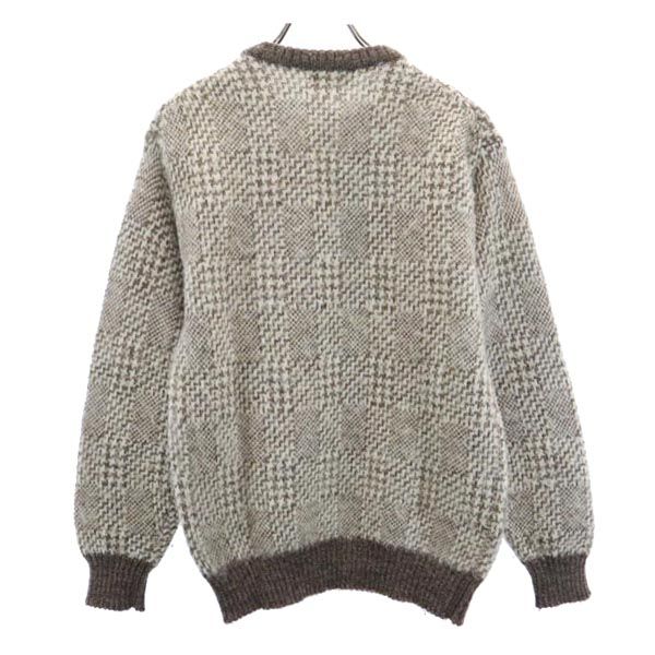THECOUNTRYSQUIRE ザカントリースクワイア ウールブレンド 総柄 長袖 セーター M 茶系 ニット メンズ