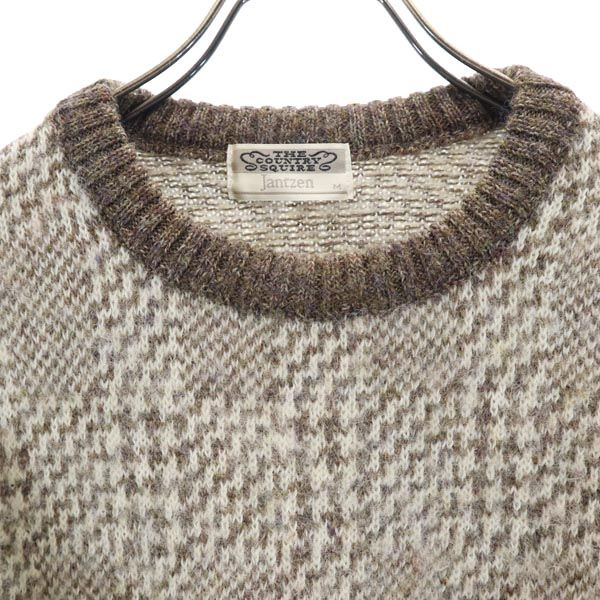 THECOUNTRYSQUIRE ザカントリースクワイア ウールブレンド 総柄 長袖 セーター M 茶系 ニット メンズ
