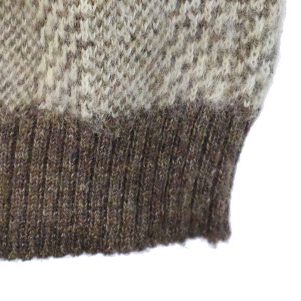 THECOUNTRYSQUIRE ザカントリースクワイア ウールブレンド 総柄 長袖 セーター M 茶系 ニット メンズ