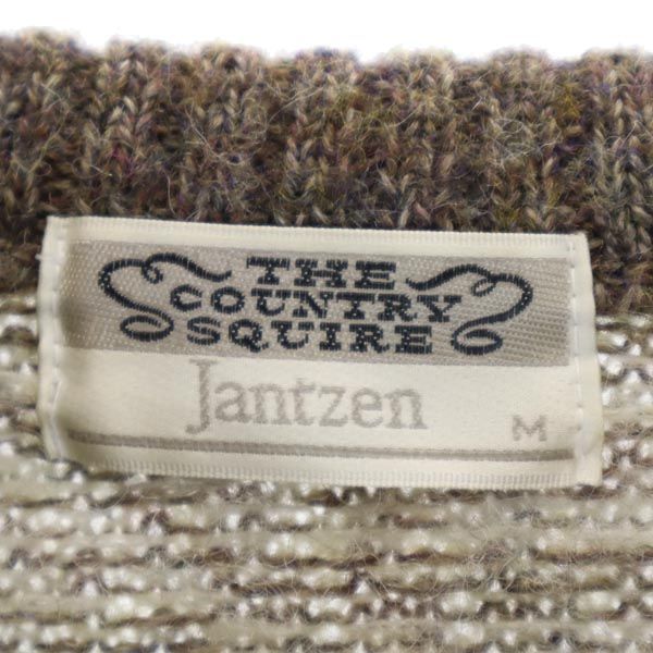 THECOUNTRYSQUIRE ザカントリースクワイア ウールブレンド 総柄 長袖 セーター M 茶系 ニット メンズ