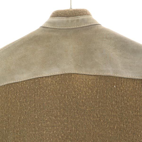 STYLE WISE 80s ヴィンテージ スエード ニット ジャケット S 茶 メンズ