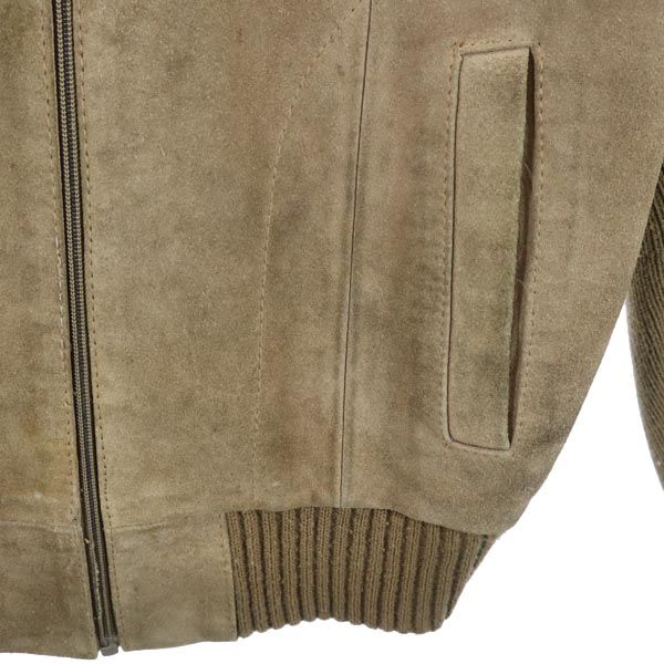 STYLE WISE 80s ヴィンテージ スエード ニット ジャケット S 茶 メンズ