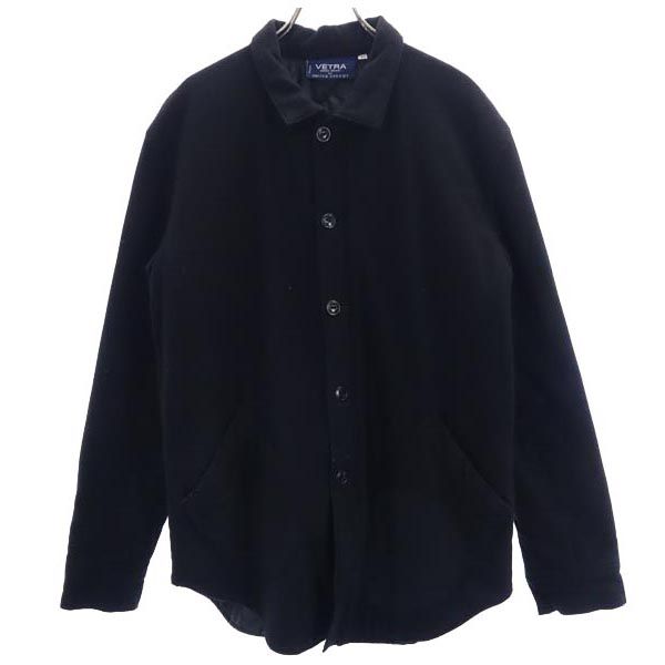 ベトラ ユナイテッドアローズ ウールブレンド ジップ シャツジャケット 42 ブラック VETRA UNITED ARROWS 中綿 メンズ