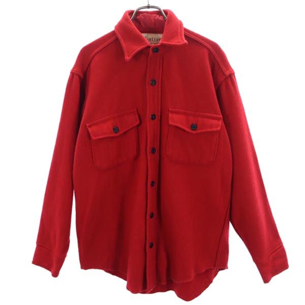 melton メルトン 70s ヴィンテージ OUTER-WEAR USA製 シャツジャケット M レッド メンズ