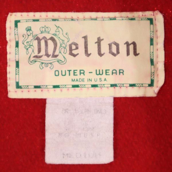melton メルトン 70s ヴィンテージ OUTER-WEAR USA製 シャツジャケット M レッド メンズ