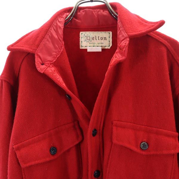 melton メルトン 70s ヴィンテージ OUTER-WEAR USA製 シャツジャケット M レッド メンズ