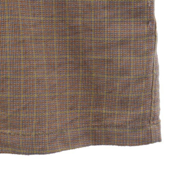 Pierre Cardin ピエールカルダン チェック柄 長袖 シャツ S 茶色 メンズ