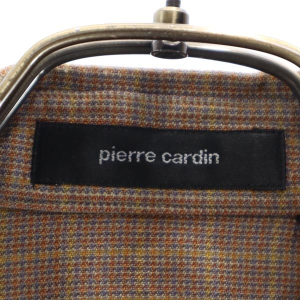 Pierre Cardin ピエールカルダン チェック柄 長袖 シャツ S 茶色 メンズ