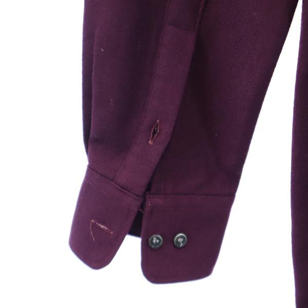 Pierre Cardin ピエールカルダン 長袖 ウールシャツ パープル系 メンズ