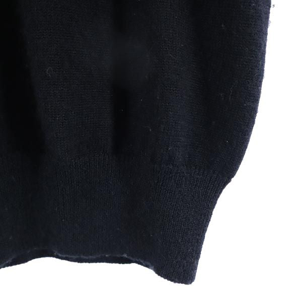 LANCEL ランセル ウール ハート柄 長袖 ニット ブラック×グレー セーター レディース