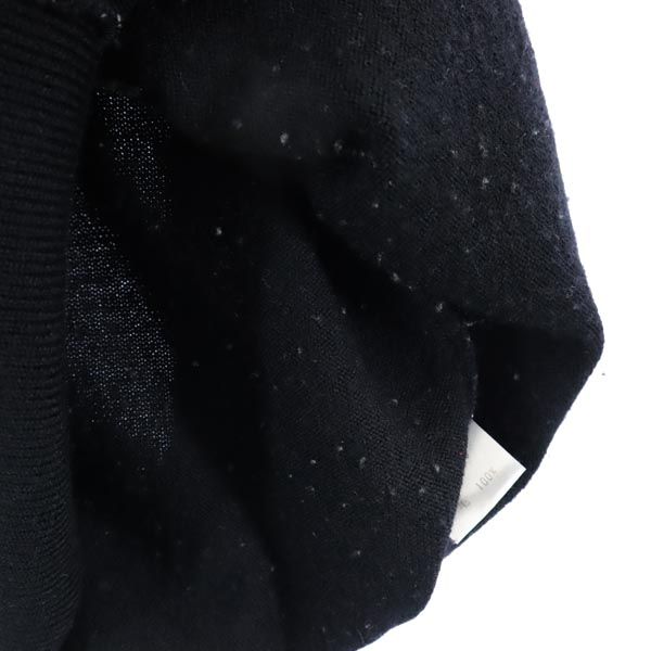 LANCEL ランセル ウール ハート柄 長袖 ニット ブラック×グレー セーター レディース