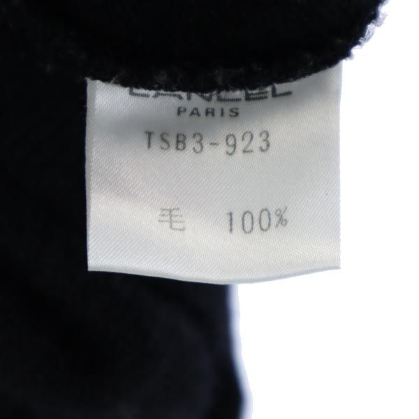LANCEL ランセル ウール ハート柄 長袖 ニット ブラック×グレー セーター レディース