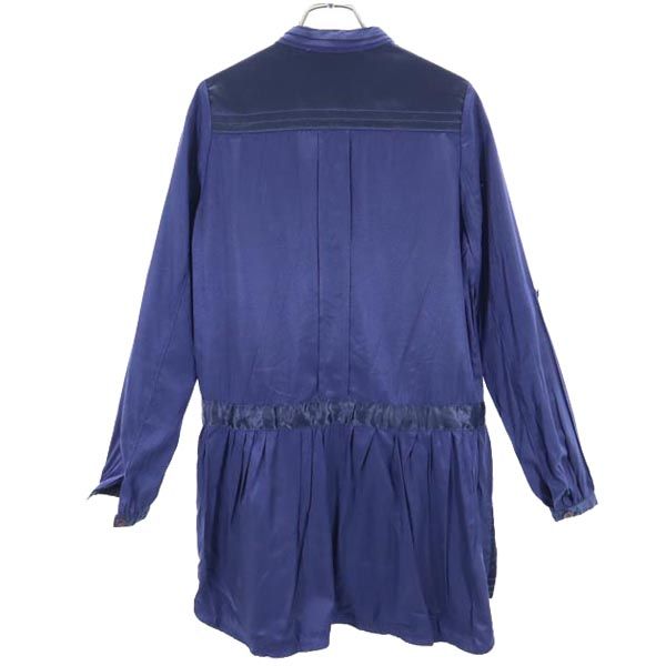 MARC JACOBS マークジェイコブス 長袖 バンドカラーシャツ M ネイビー レディース