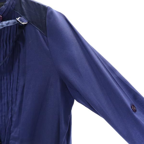 MARC JACOBS マークジェイコブス 長袖 バンドカラーシャツ M ネイビー レディース