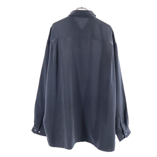 日本製 ロゴ刺繍 長袖 シャツ グレー メンズ