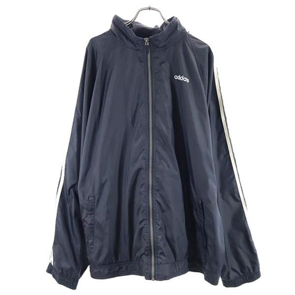 adidas アディダス 90s オールド ロゴ刺繍 ナイロンジャケット XL ブラック メンズ