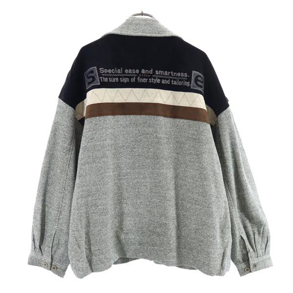 未使用 santa fe サンタフェ 日本製 バック ロゴ 刺繍 ジャケット 3 グレー系 メンズ