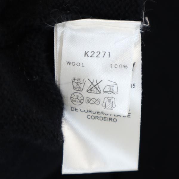 FRED PERRY フレッドペリー ウール アーガイル 長袖 ニット M 黒系 セーター メンズ