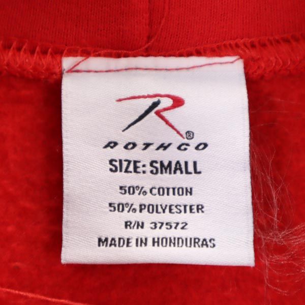 ROTHCO ロスコ USMC プリント 長袖 スウェットパーカー S 赤 メンズ