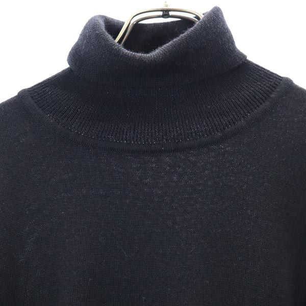 LANCEL ランセル ロゴ刺繍 長袖 タートルネック ニット M 黒 セーター メンズ