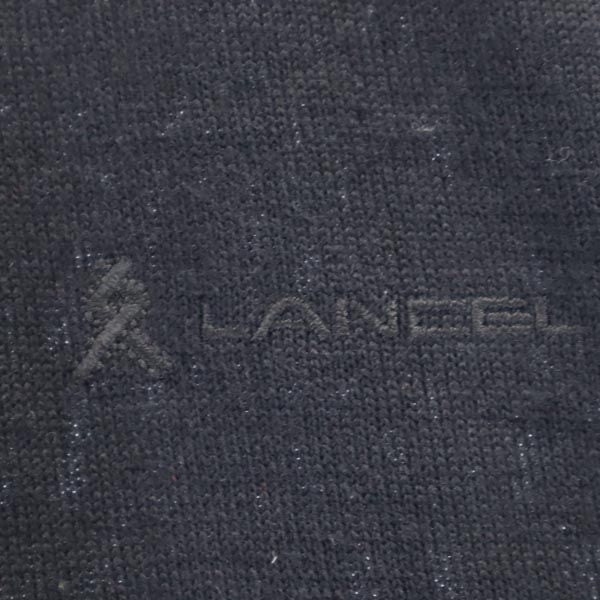 LANCEL ランセル ロゴ刺繍 長袖 タートルネック ニット M 黒 セーター メンズ