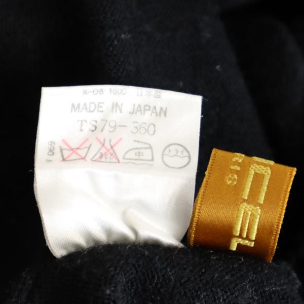 LANCEL ランセル ロゴ刺繍 長袖 タートルネック ニット M 黒 セーター メンズ