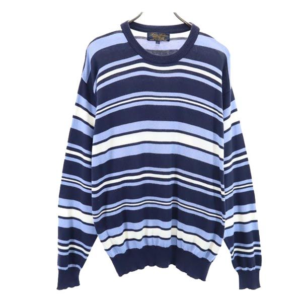 Brooks Brothers ブルックスブラザーズ ボーダー 長袖 セーター L ブルー系 ニット メンズ