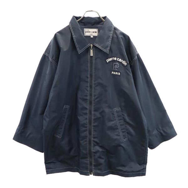 Pierre Cardin ピエールカルダン バック ロゴ 刺繍 コーチジャケット L 黒系 メンズ