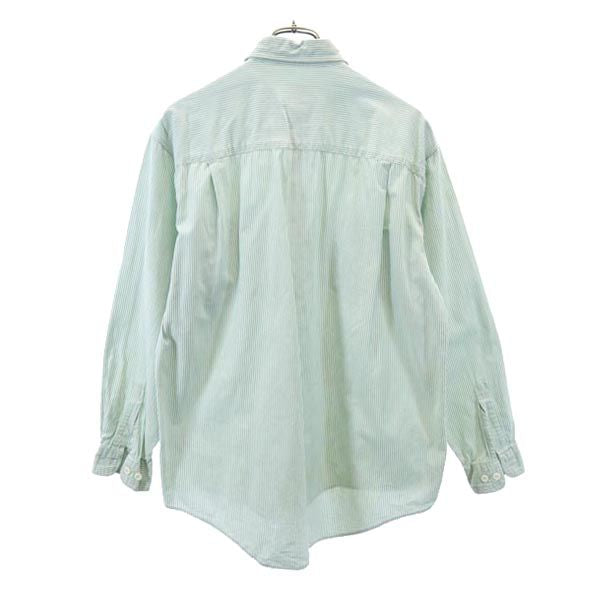 Budweiser バドワイザー ストライプ 長袖 シャツ グリーン系 ロゴ刺_ メンズ