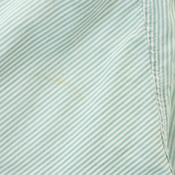 Budweiser バドワイザー ストライプ 長袖 シャツ グリーン系 ロゴ刺_ メンズ