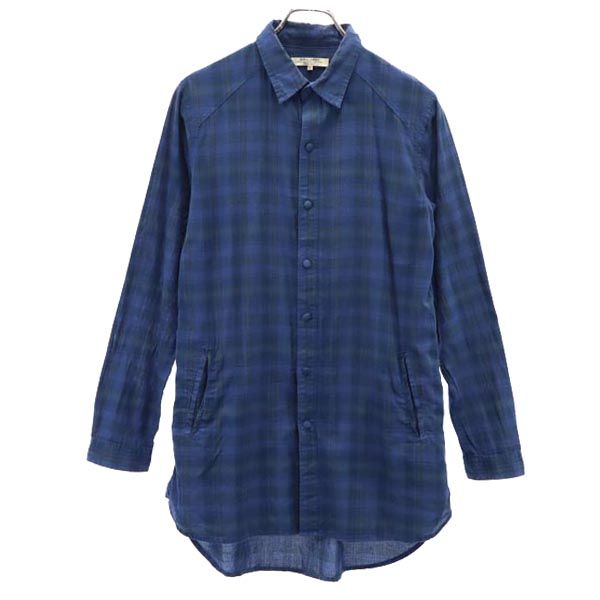 M2SQUARED エムツースクエアード チェック 長袖 シャツ M ネイビー系 メンズ