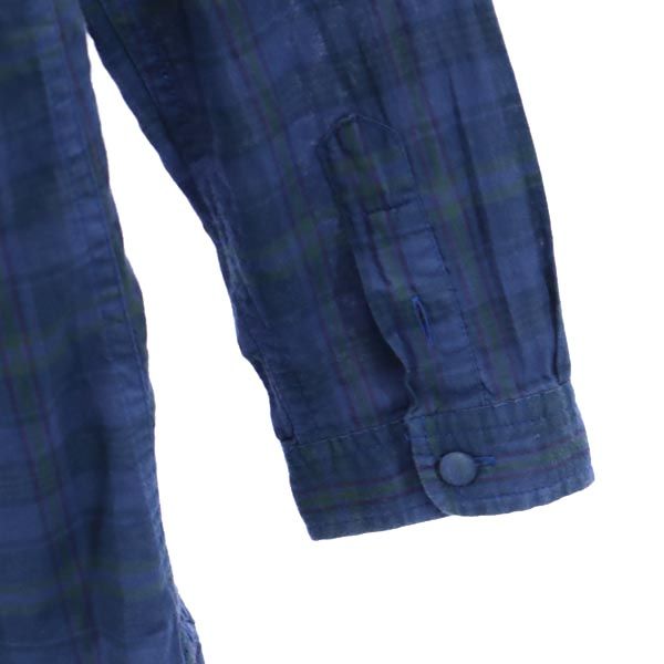 M2SQUARED エムツースクエアード チェック 長袖 シャツ M ネイビー系 メンズ