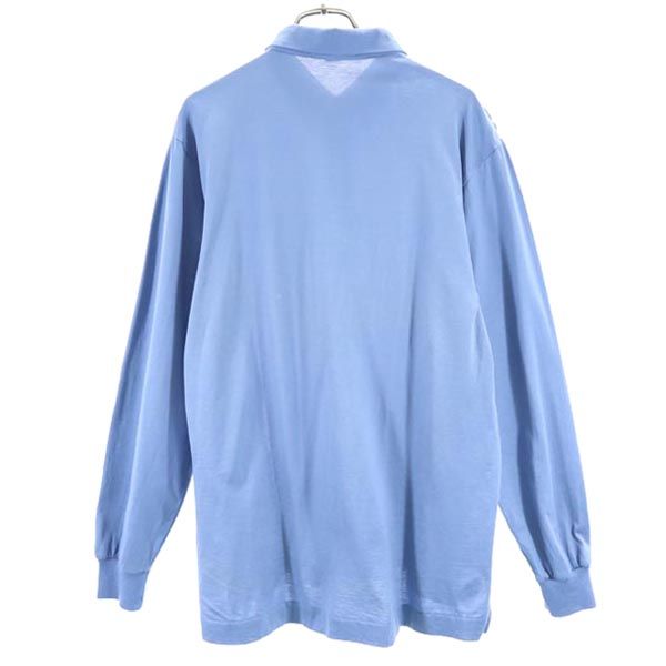 Burberrys バーバリーズ 90s ロゴ刺繍 長袖 ポロシャツ L 水色系 メンズ