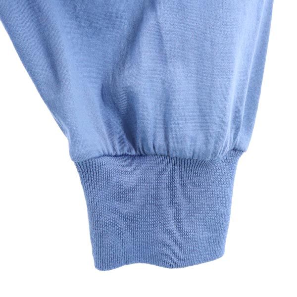 Burberrys バーバリーズ 90s ロゴ刺繍 長袖 ポロシャツ L 水色系 メンズ