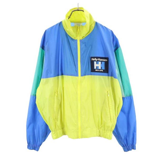 HELLY HANSEN ヘリーハンセン 80s ヴィンテージ 長袖 ナイロンジャケット M 青×黄×緑 メンズ