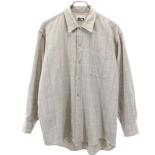 Burberrys バーバリーズ 90s ヴィンテージ ウールブレンド グレンチェック 長袖 シャツ L グレー系 メンズ