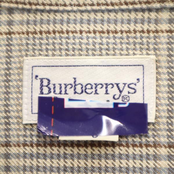 Burberrys バーバリーズ 90s ヴィンテージ ウールブレンド グレンチェック 長袖 シャツ L グレー系 メンズ