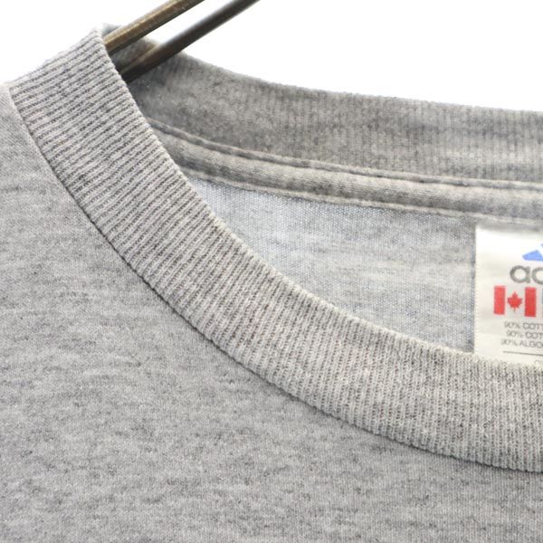 adidas アディダス 90s USA製 オールド ロゴプリント 半袖 Tシャツ S グレー メンズ