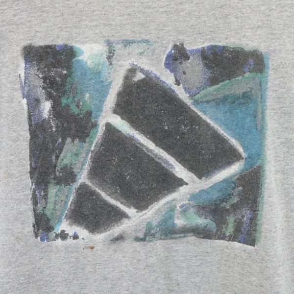 adidas アディダス 90s USA製 オールド ロゴプリント 半袖 Tシャツ S グレー メンズ