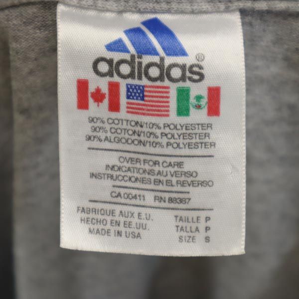 adidas アディダス 90s USA製 オールド ロゴプリント 半袖 Tシャツ S グレー メンズ