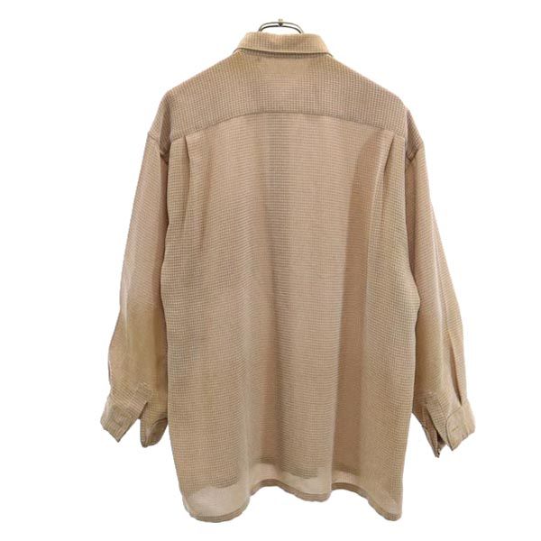 LANCEL ランセル チェック 長袖 シャツ L ブラウン系 メンズ