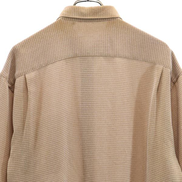 LANCEL ランセル チェック 長袖 シャツ L ブラウン系 メンズ