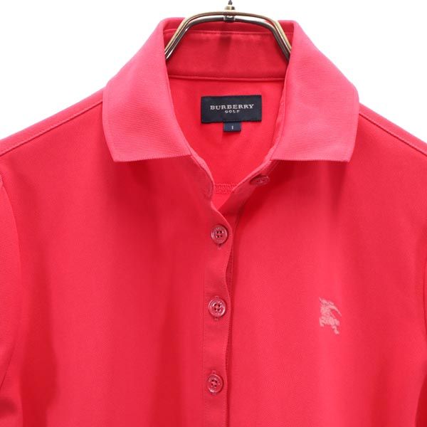 バーバリー 日本製 三陽商会 半袖 ポロシャツ 1 ピンク BURBERRY 鹿の子 レディース