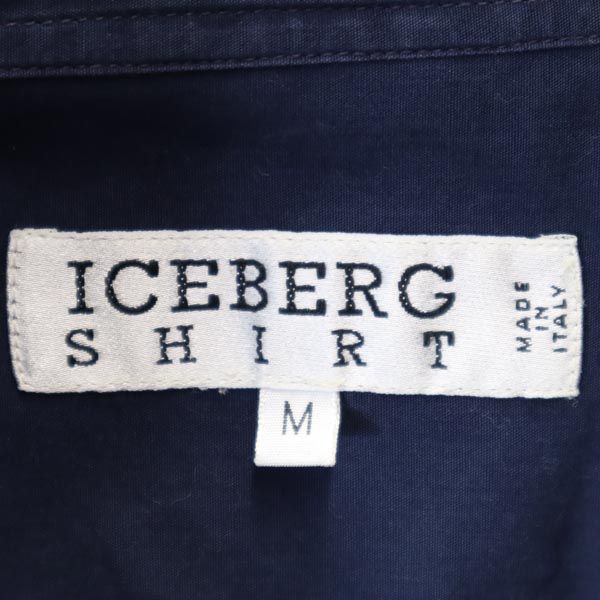 ICEBERG アイスバーグ イタリア製 プルート柄 長袖 ボタンダウンシャツ M 紺 ディズニー メンズ
