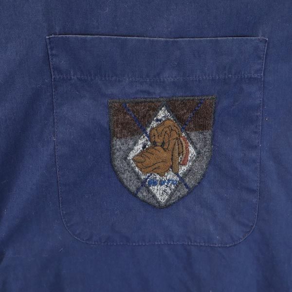 ICEBERG アイスバーグ イタリア製 プルート柄 長袖 ボタンダウンシャツ M 紺 ディズニー メンズ